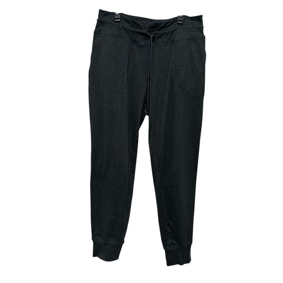 Lole Dark Gray Jersey Knit High Rise Lounge Pant Cinch Waist Joggers Size M - Picture 1 of 6